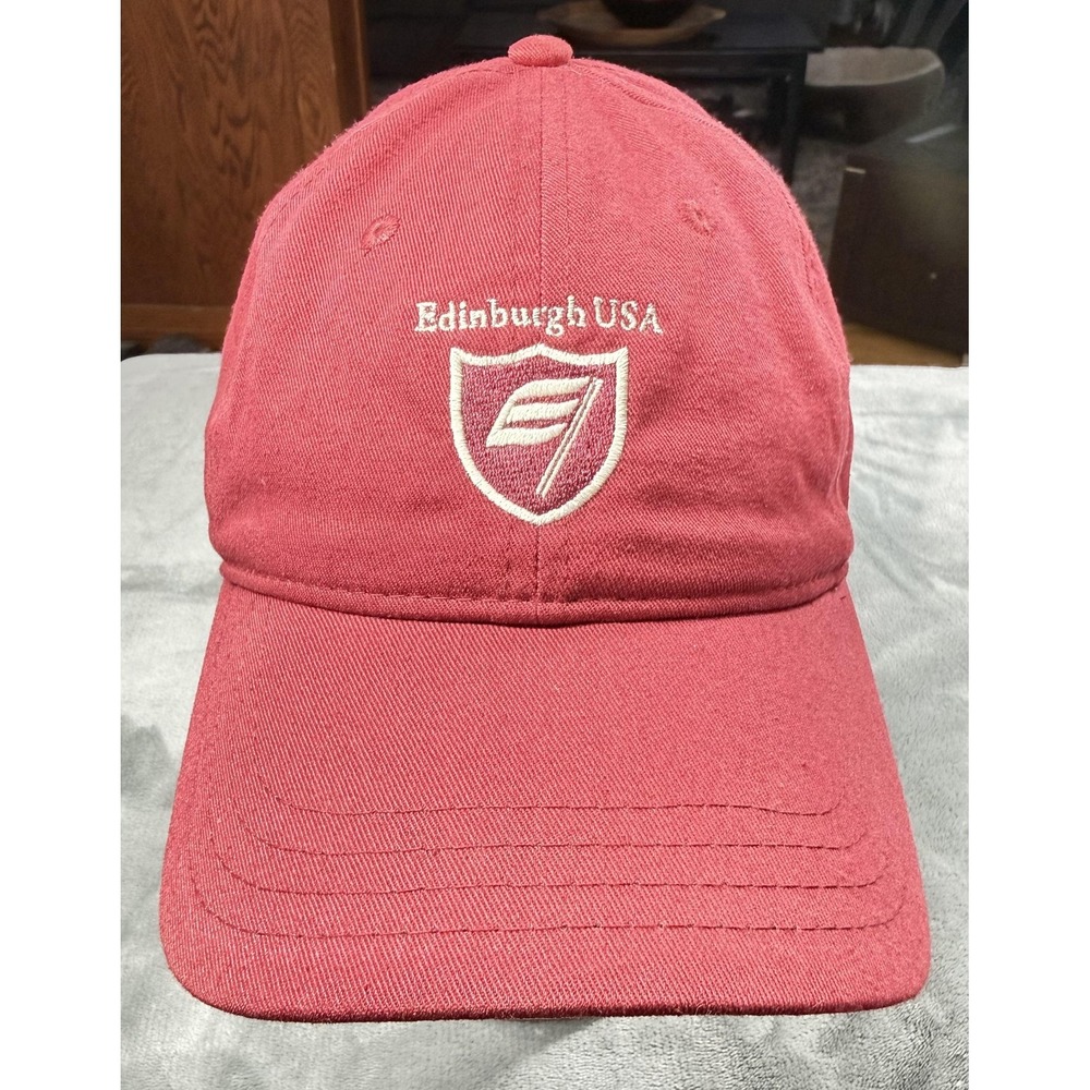 Edinburgh USA Hat Cap Strap Back Mens One Size Red Pukka Golf Dad Hat Logo